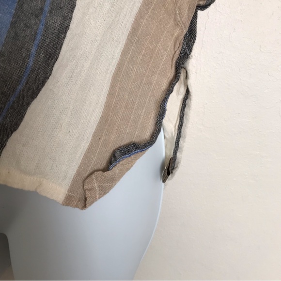 Zig Zag Asian Collection Striped Poncho Top Cotton Made in Nepal Boxy Lagenlook - Picture 4 of 9